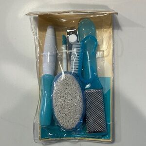 Teal and White Pedicure Set